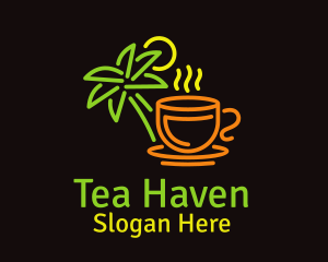 Neon Tropical Tea logo design