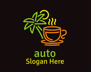 Beach - Neon Tropical Tea logo design