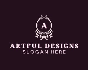 Floral Decoration Shield logo design