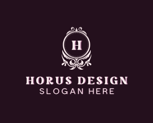 Floral Decoration Shield logo design