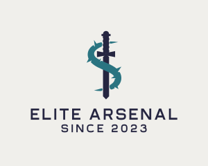 Arsenal - Sword Vine Letter S logo design