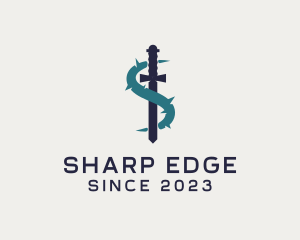 Sword Vine Letter S logo design