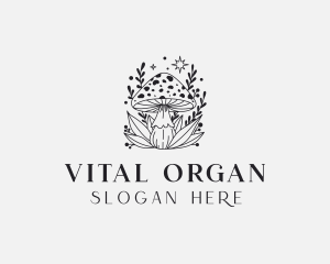 Mushroom Organic Plant logo design