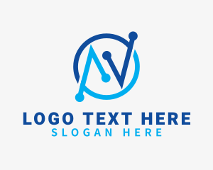Link - Technology Network Letter N logo design