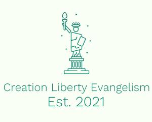 Minimalist Statue of Liberty logo design