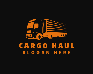 Orange Freight Truck logo design