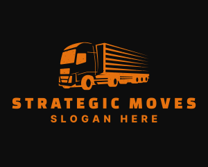 Orange Freight Truck logo design