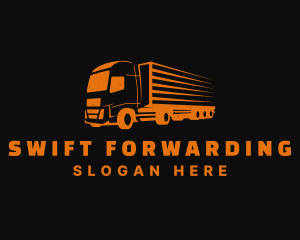 Orange Freight Truck logo design