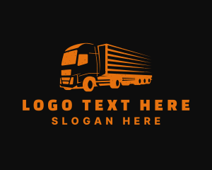 Express - Orange Freight Truck logo design