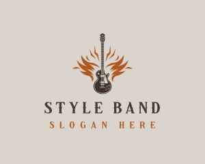 Rock Band Guitar logo design