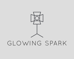 Photography Studio Lighting Spotlight logo design