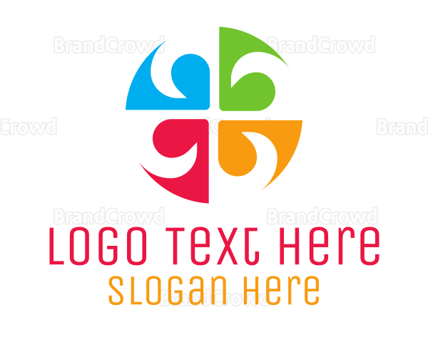 Colorful Floral Emblem Logo