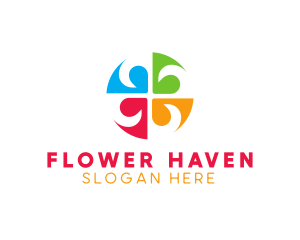 Cyclone Flower Wheel logo design