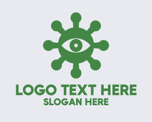 Ophthalmology - Green Virus Eye logo design