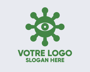 Bacteria - Green Virus Eye logo design
