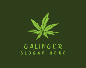Grass - Organic Marijuana Leaf logo design