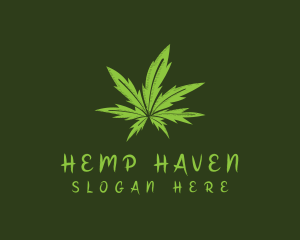 Organic Marijuana Leaf logo design