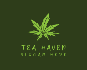 Organic Marijuana Leaf logo design