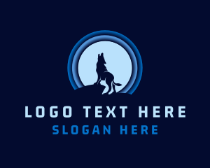 Hound - Blue Moon Wolf logo design
