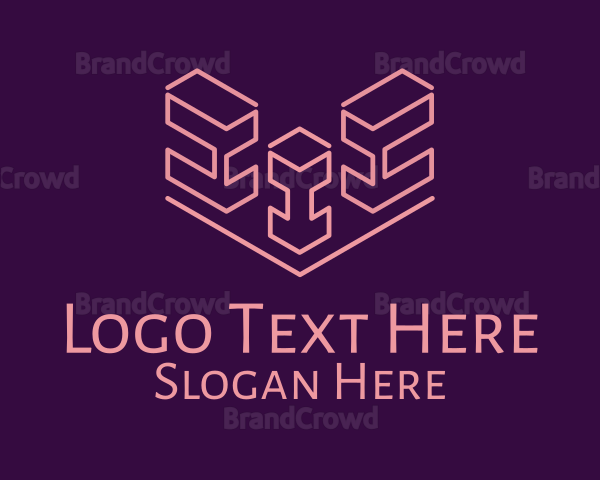 Isometric Block Outline Logo