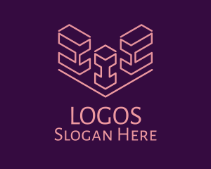 Isometric Block Outline  Logo