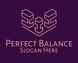 Symmetry - Isometric Block Outline logo design