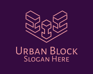 Block - Isometric Block Outline logo design