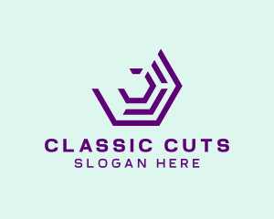 Purple Digital Hexagon logo design