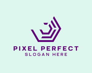 Purple Digital Hexagon logo design