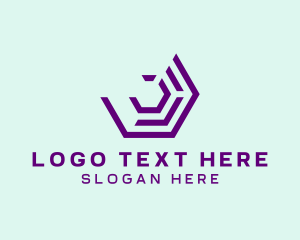 Purple Digital Hexagon logo design