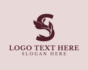 Floral - Organic Leaf Letter S logo design