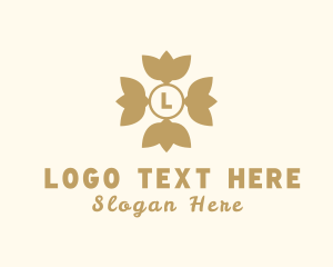 Gold - Floral Lotus Wellness Salon logo design