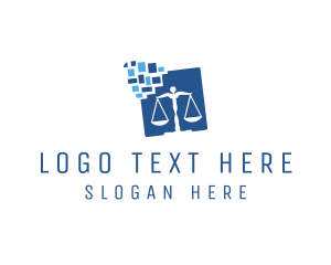 Legal Services - Digital Scales of Justice logo design