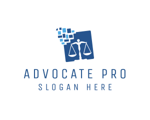 Advocate - Digital Scales of Justice logo design