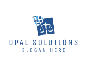 Digital Scales of Justice logo design