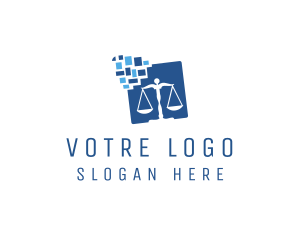 Digital Scales of Justice logo design