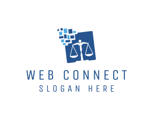 Internet - Digital Scales of Justice logo design