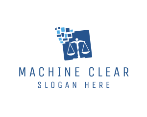 Law Office - Digital Scales of Justice logo design