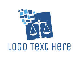 Weights - Digital Law Balance logo design