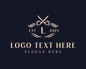 Luxury - Salon Shears Hairdresser logo design