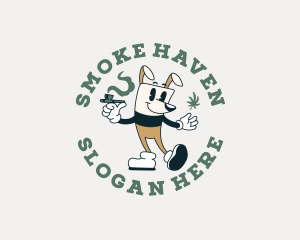 Dog Smoking Cannabis logo design