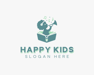 Child Musician Trumpet logo design