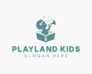 Child Musician Trumpet logo design