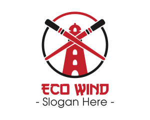 Windmill - Chopsticks Windmill Tower logo design