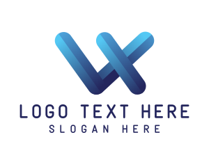 Abstract W Stroke logo design