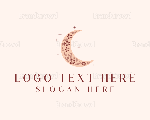 Crescent Moon Flower Logo