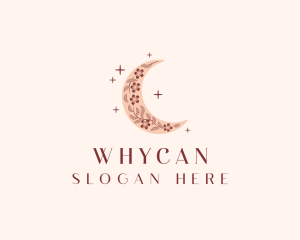 Mystic - Crescent Moon Flower logo design