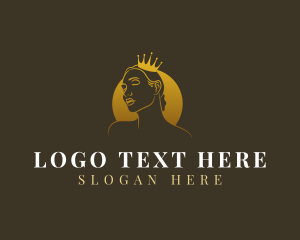 Crown - Golden Feminine Queen logo design