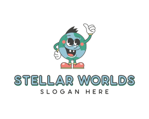 Globe World Cartoon logo design