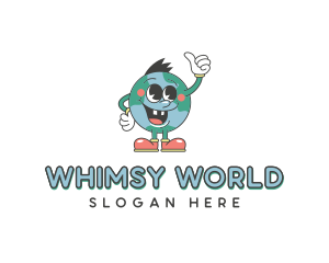 Globe World Cartoon logo design